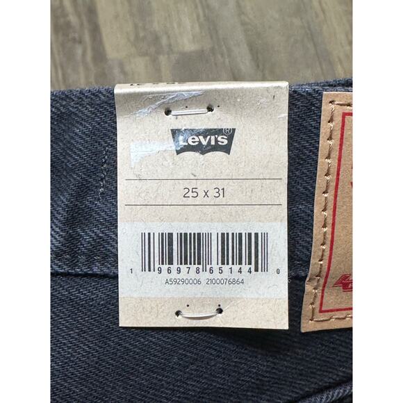 Levi's '94 Baggy Wide Leg Mid-Rise Jeans Black Faded Wash 25 x 31 Women's - Picture 10 of 10